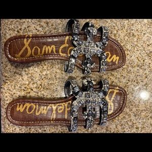 Sam Edelman snakeskin and crystal size 11 slides